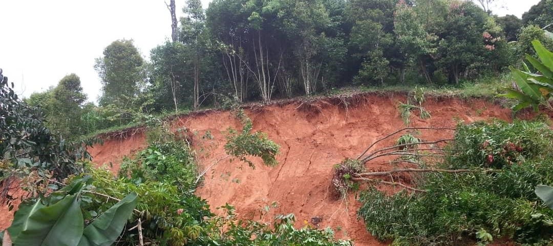 Landslide on a farm in the East Usambara Mountains, Tanzania.