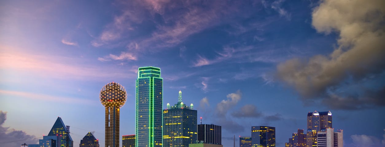 Dallas City skyline at dusk