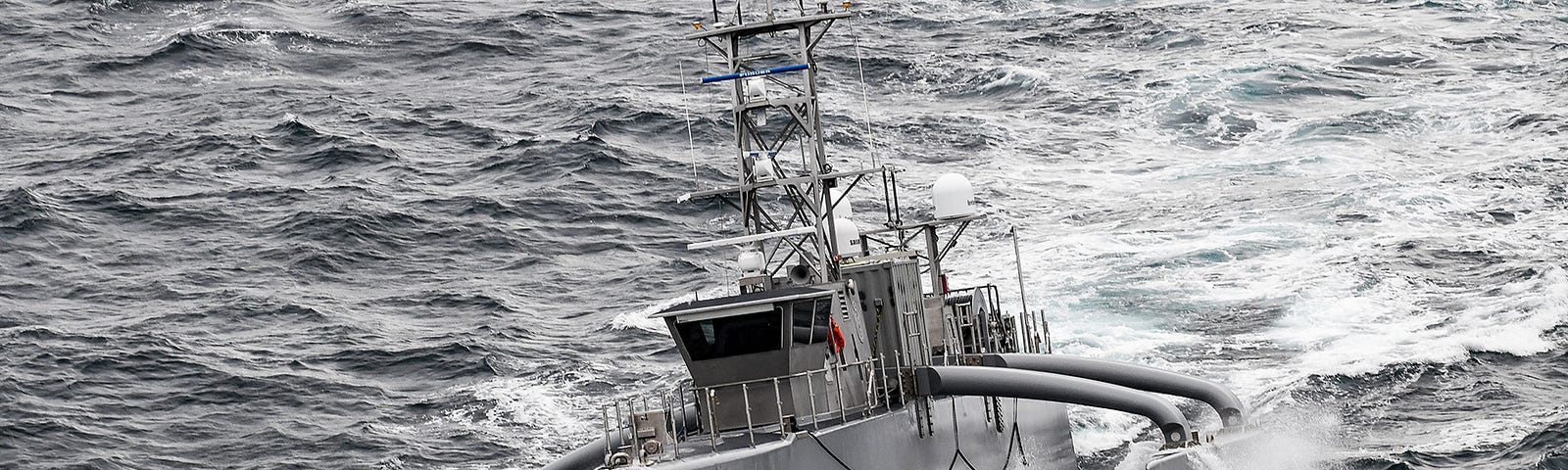 A Seahawk medium displacement unmanned surface vessel participates in U.S. Pacific Fleet’s Unmanned Systems Integrated Battle Problem in the Pacific Ocean, April 21, 2021. Photo by Chief Mass Communication Specialist Shannon Renfroe/U.S. Navy