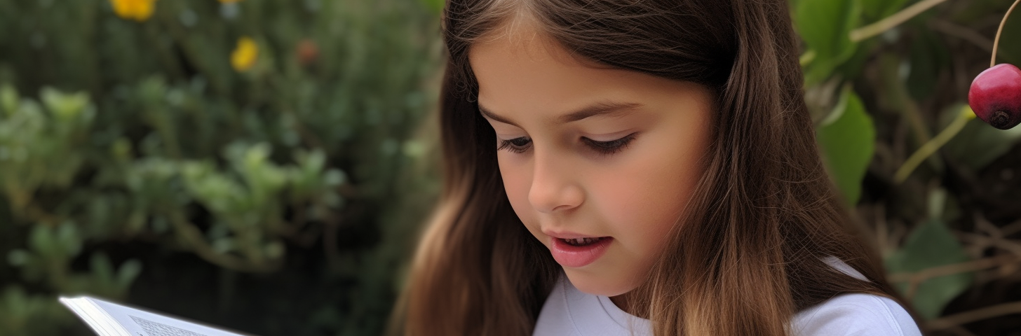 Homeschooler Studying Botany in Her Yard