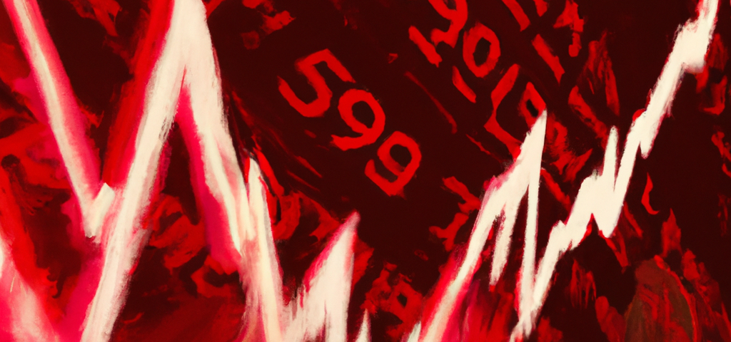 Digital painting abstract depiction of a stock market crash.