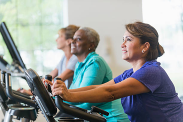 Ladies on Stationary bikes