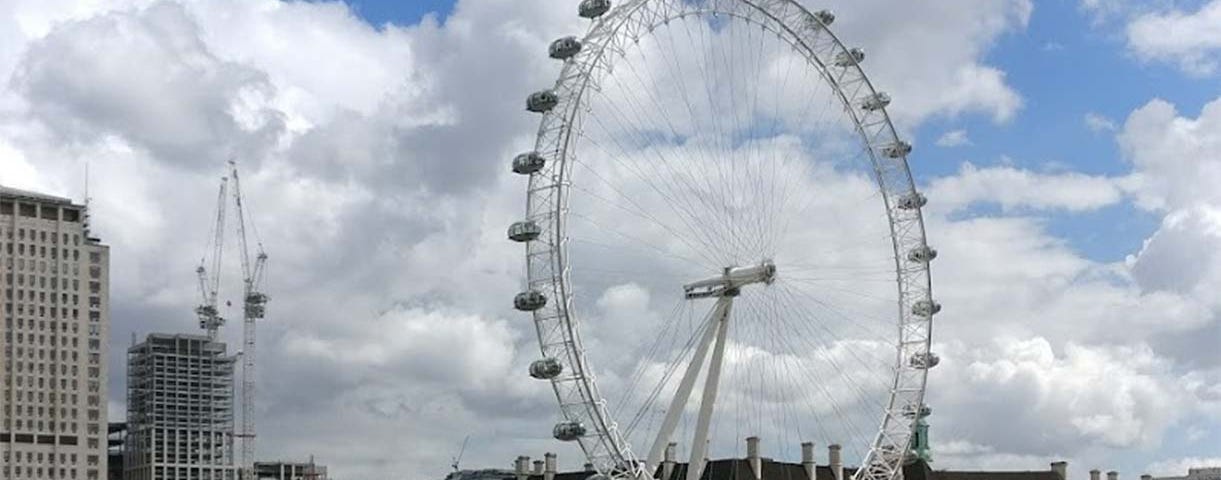 A scenic shot of the London Eye ferris wheel in England.