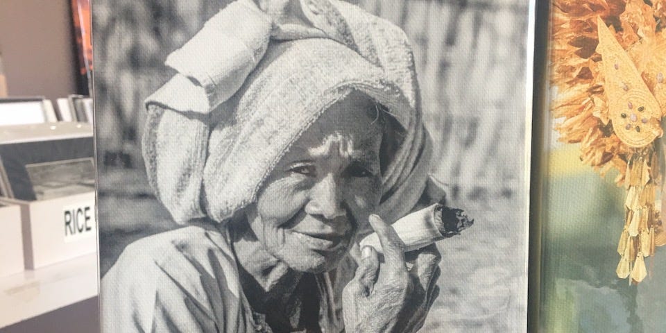 Smoking lady in Indonesia