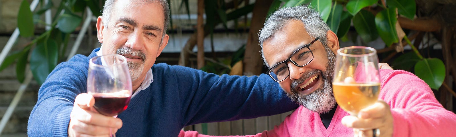 Men Drinking Wine Together