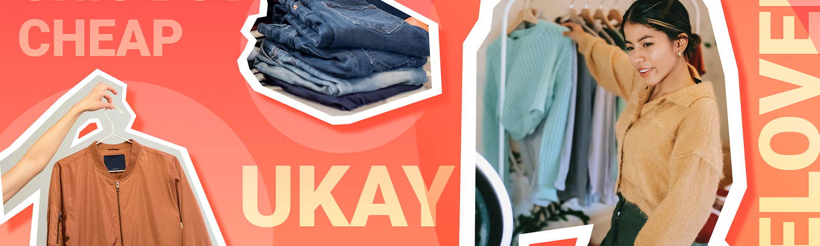 collage of ukay-ukay merchandise