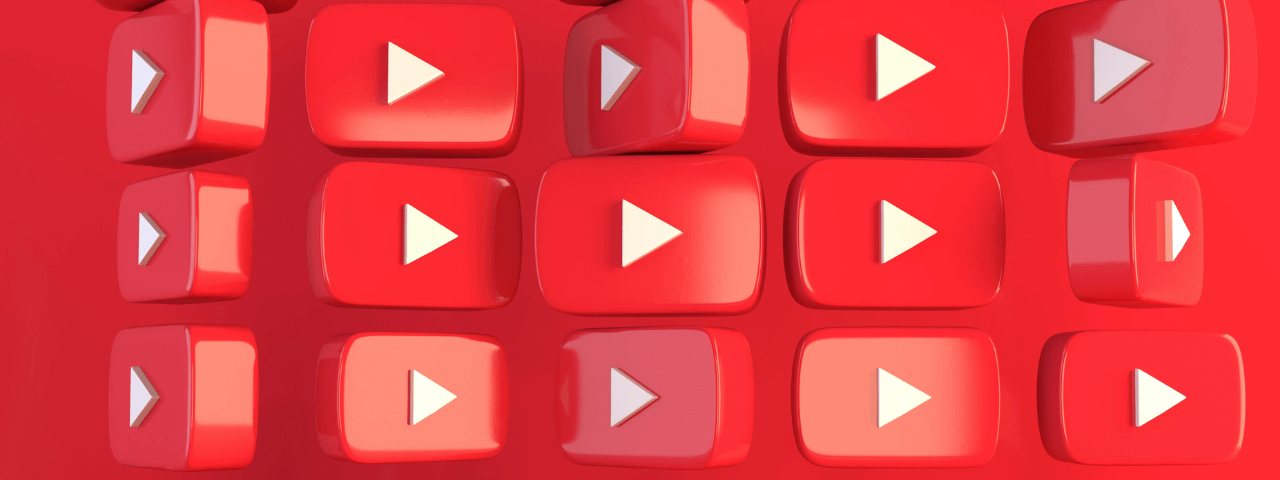 A wall of YouTube play buttons.