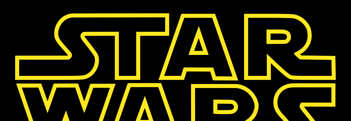 Official Star Wars title sequence: the words ‘Star Wars’ in yellow against a black background.