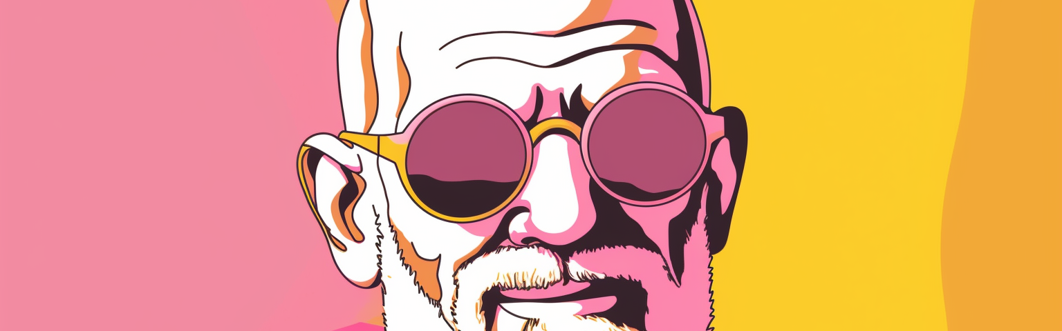 a drawing of Sigmund Freud wearing sunglasses