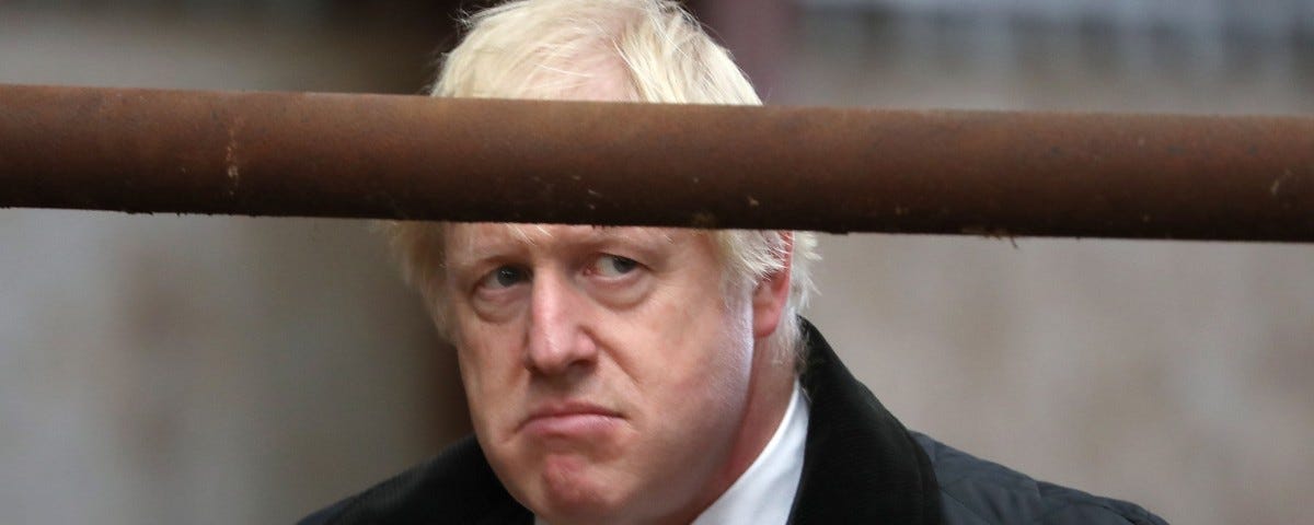 Boris Johnson (UK Prime Minister) scowling.