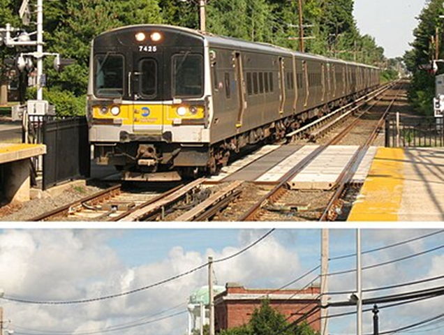 File: LIRR sampler electric and diesel services.jpg. Description English: Long Island Rail Road provides services using electric trains and diesel (and dual mode) trains. The top picture is in Garden City, and the bottom is in Farmingdale. Author AEMoreira042281. This file is licensed under the Creative Commons Attribution-Share Alike 3.0 Unported license. https://creativecommons.org/licenses/by-sa/3.0/deed.en. https://commons.wikimedia.org/wiki/File:LIRR_sampler_electric_and_diesel_services.jpg