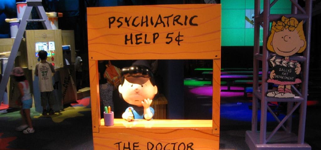 The doctor is IN, Peanuts.