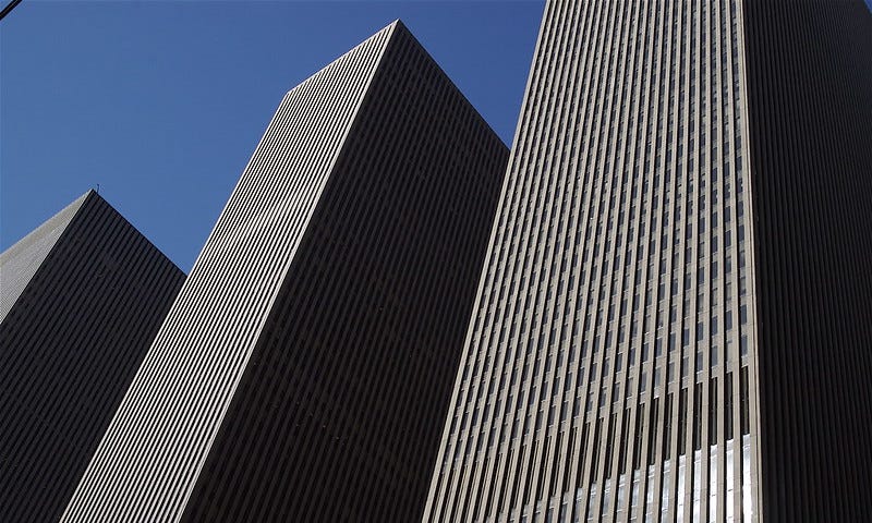 IMAGE: A photo of the office buildings in Av. of the Americas, in NYC
