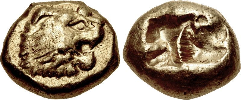 Lydian coins from 600 BC