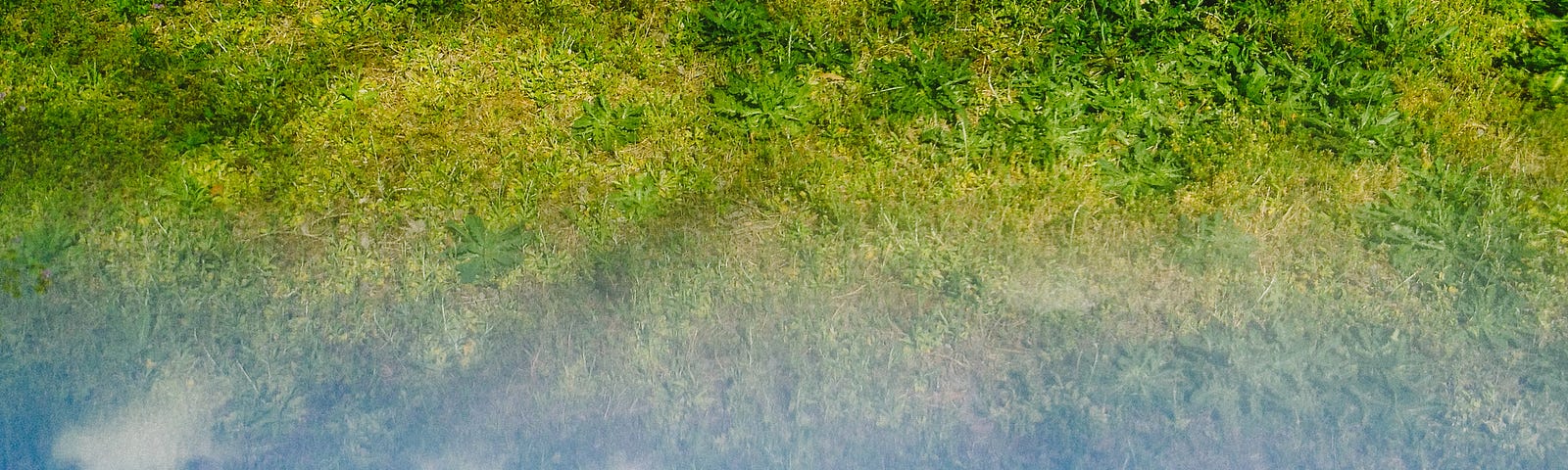 a reflection of the sky and ground, but upside down due to the mirror effect.