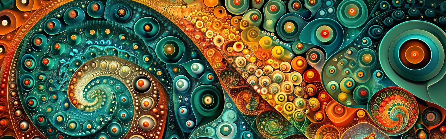 Colorful image of fractals created using Midjourney personalization feature