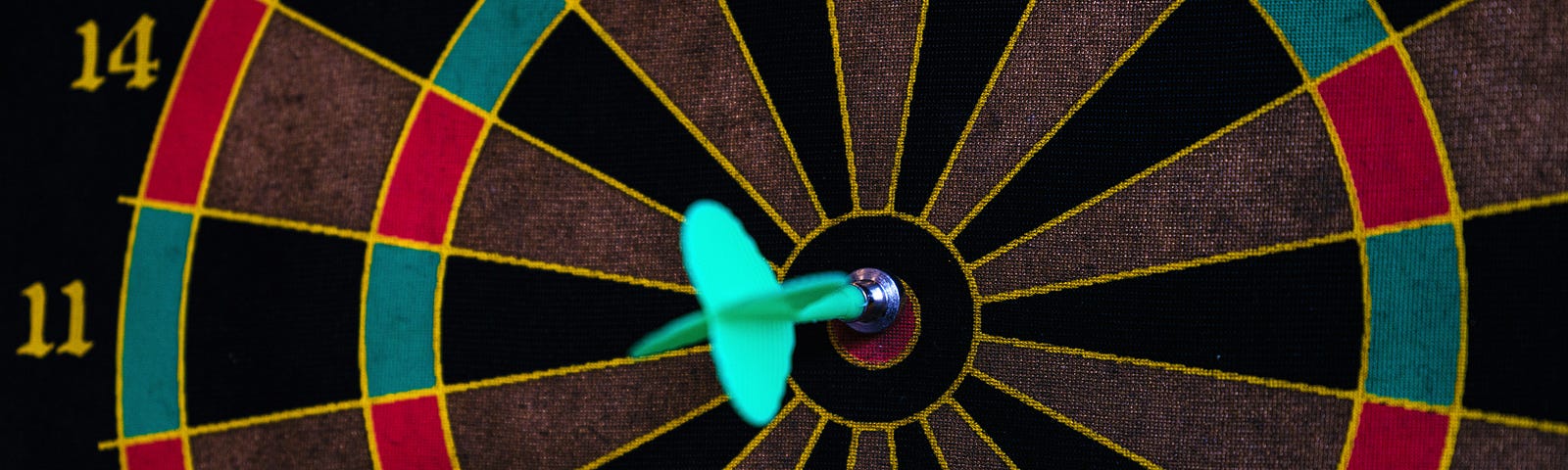 A dart has hit the bullseye