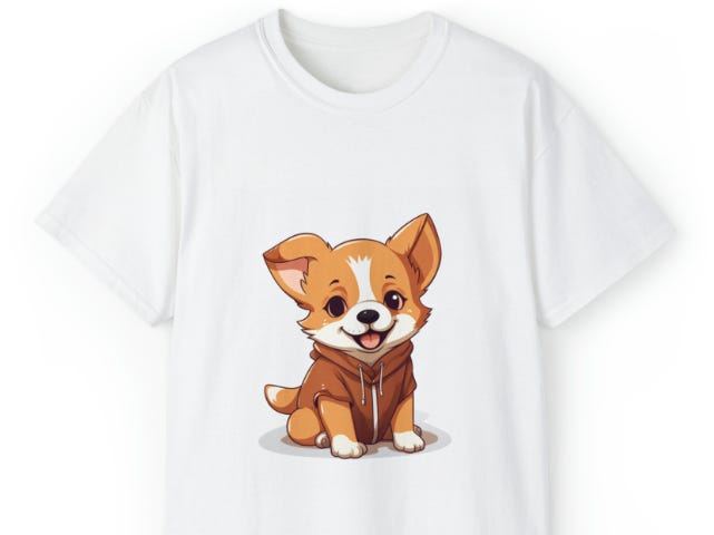 Kawaii Dog T-Shirt Created With Midjourney