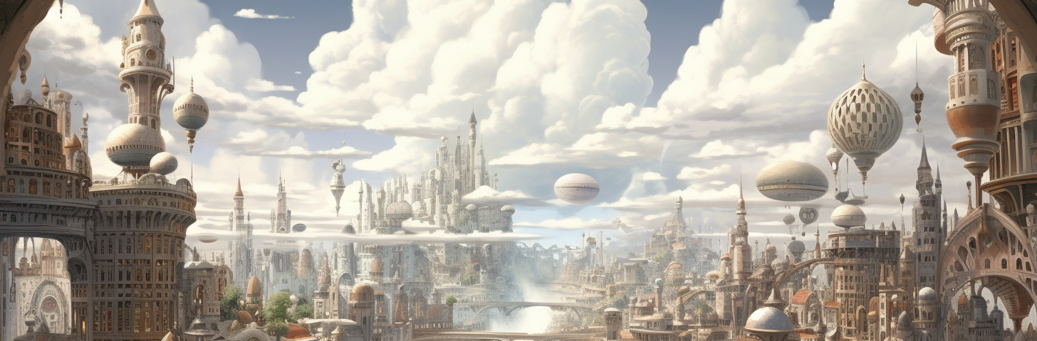Futuristic city in a utopian world of 2190.