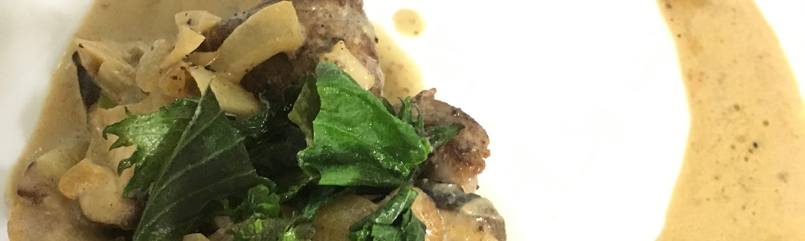 Mushroom sauce with Shiso.