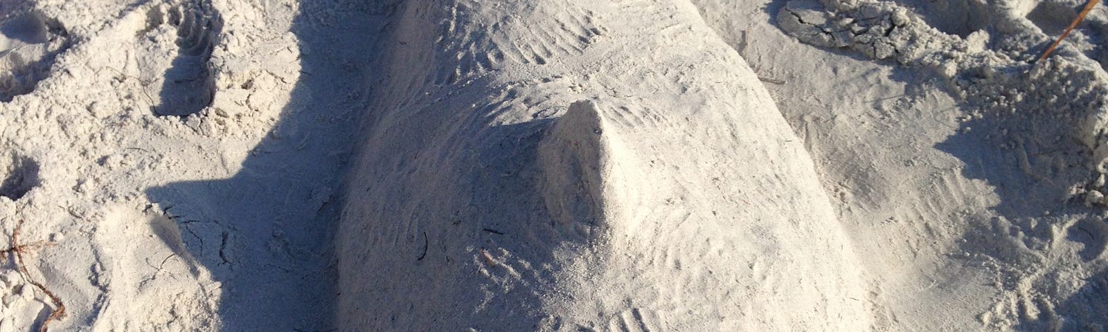 Sand sculpture of a fish