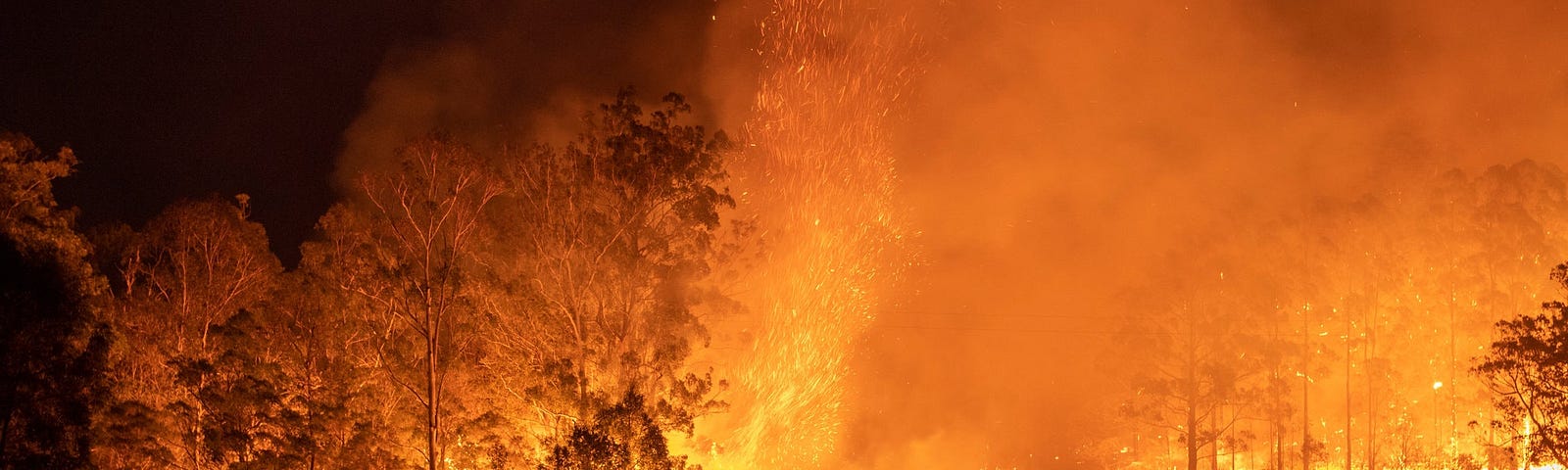 An out-of-control fire in Hillville New South Wales on 12 November 2019 / Matthew Abbott New York Times
