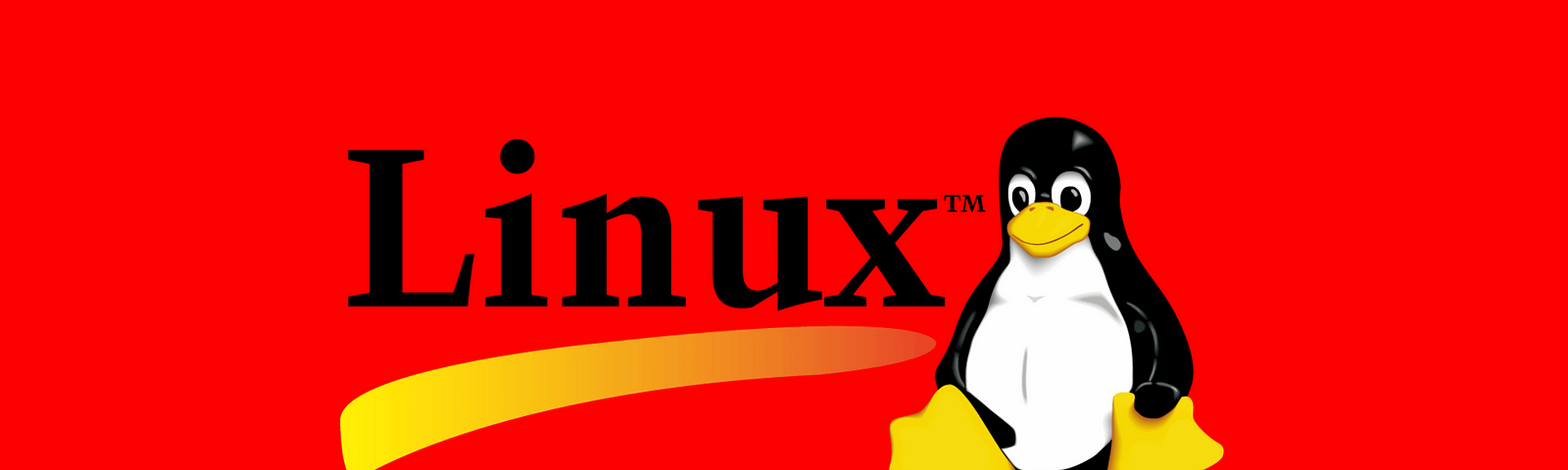 Linux penguin sitting on a red background