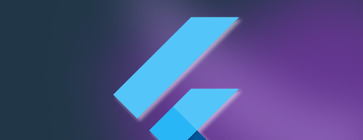 Flutter logo with DeepAR style gradient background