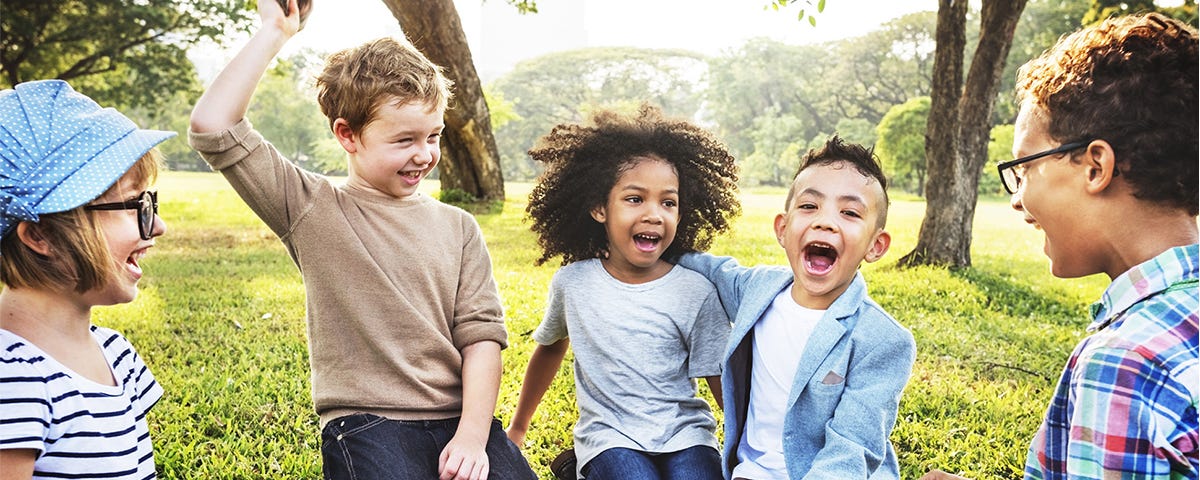 Group of very happy children