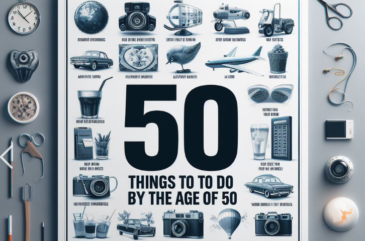 Poster saying 50 things to do by the age of 50