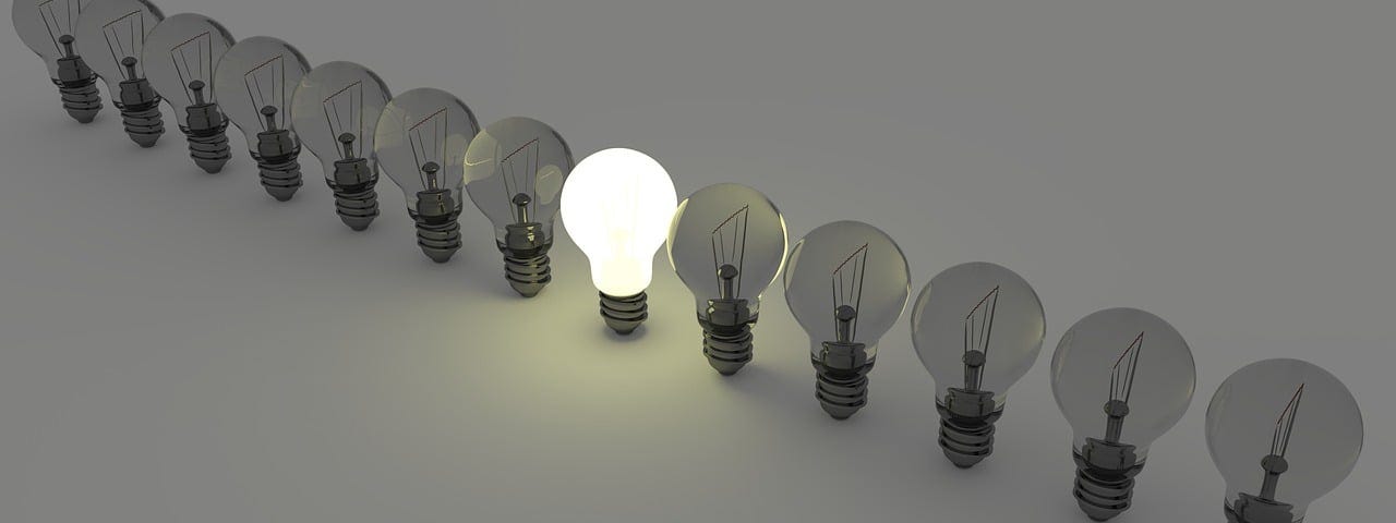 One bright bulb (idea) and many dim bulbs
