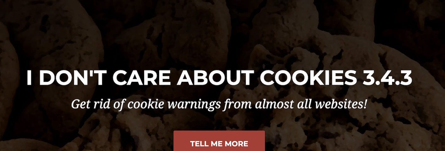 IMAGE: The home page of the extension “I don’t care about cookies” informing of the Avast acquisition