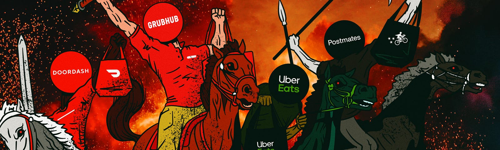 Doordash, Grubhub, Uber Eats, Postmates — the Four Horsemen of the forthcoming restaurant apocalypse?