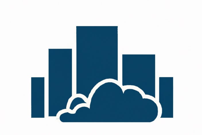 IMAGE: A representation of the buildings of a company on top of a cloud