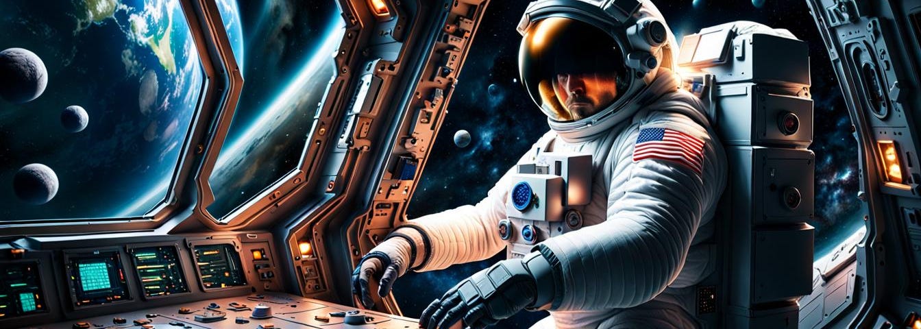 Astronaut in spaceship