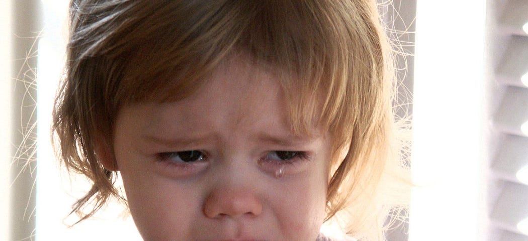 Little girl crying. You’ll cry, too if your titles suck.