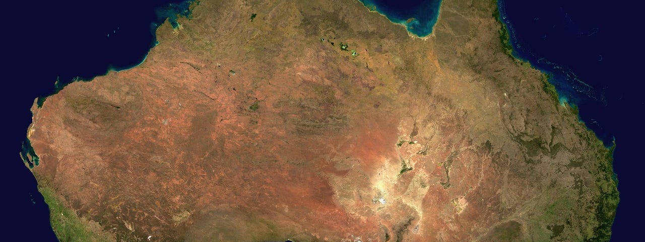 A map of Australia.