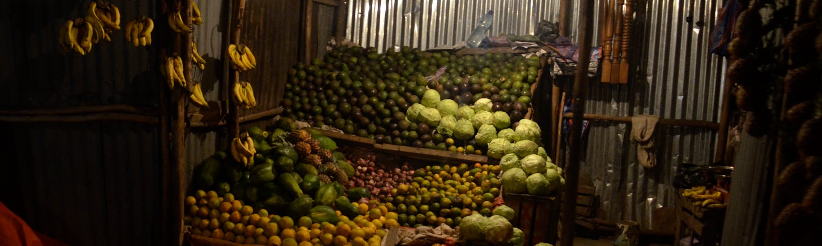 fruits and vegetables stand in Africa, by Teekay Rezeau-Merah