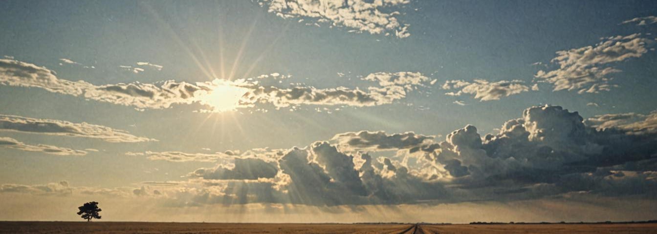 View across field towards the horizon