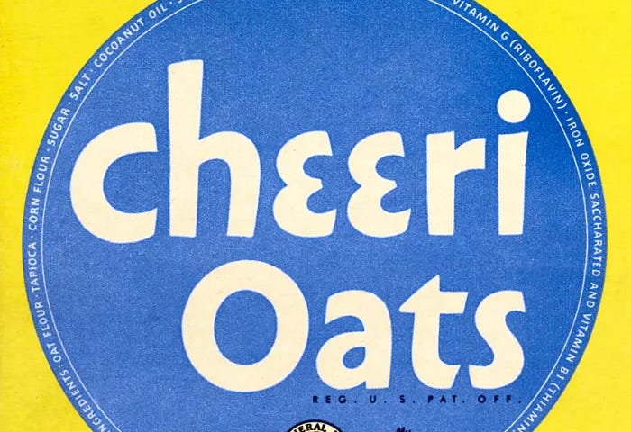 original design of Cheerioats box, later named Cheerios