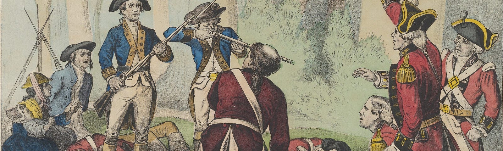 Marion’s Brigade rescuing American prisoners from a British guard, 1779.