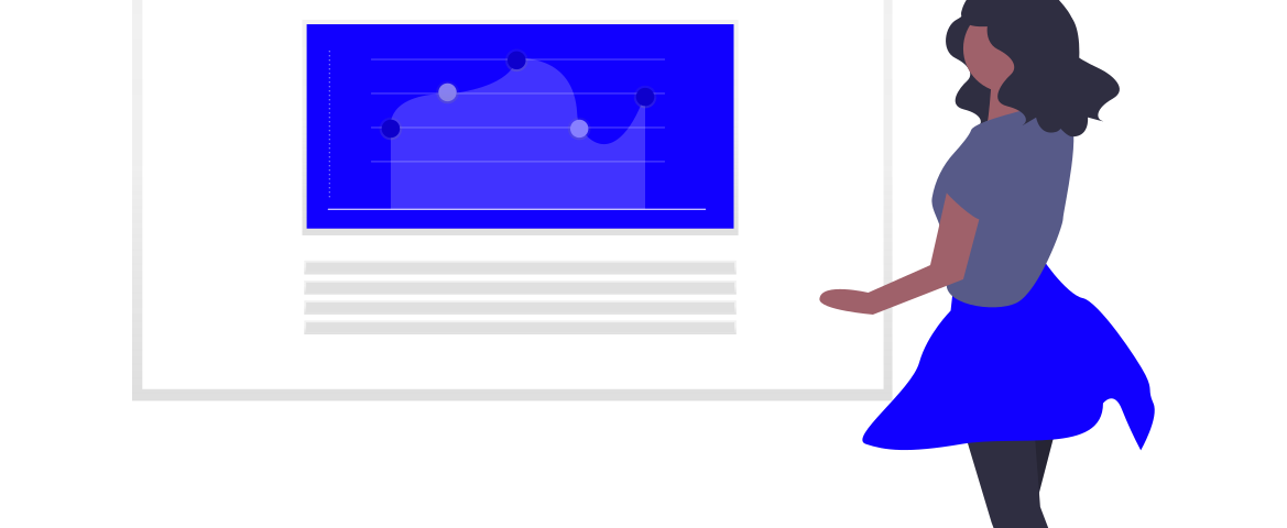 Illustration of woman presenting a chart