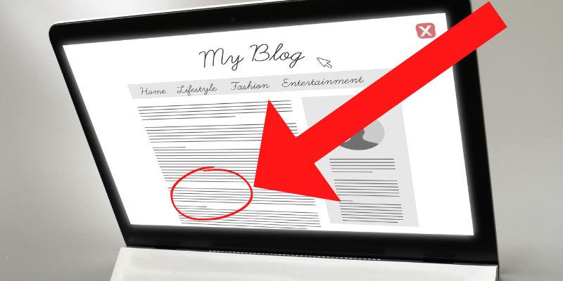 Blog post with red arrow and red circle — 5 Blog Formatting Tricks I Use To Make $5,000 Per Month