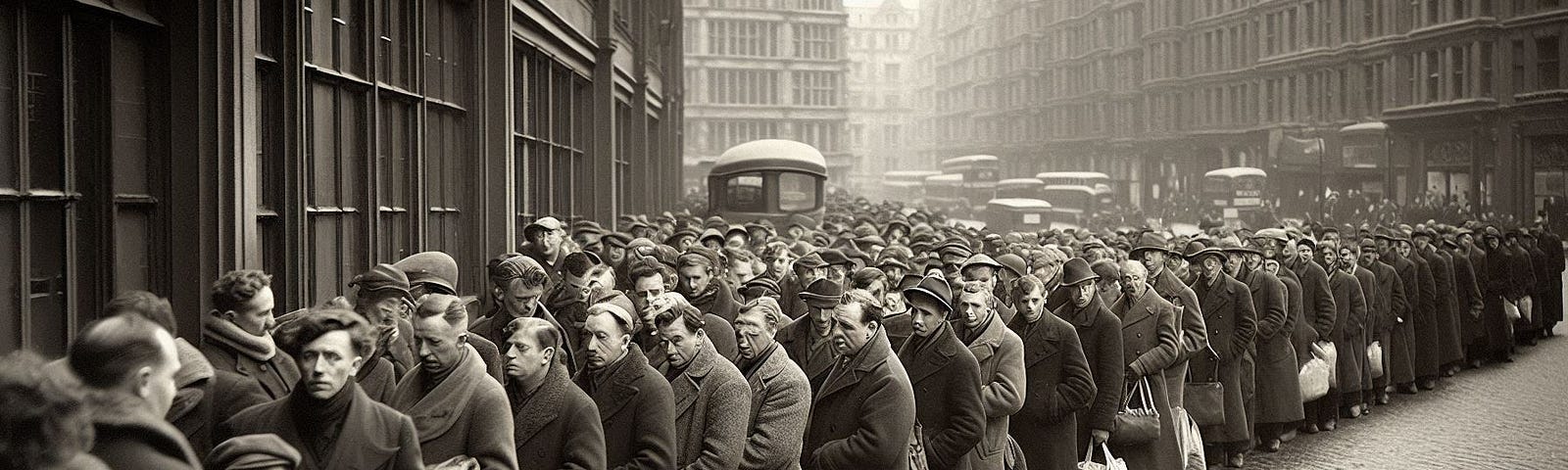 people queuing to get rations in London during world war 2