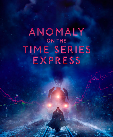 Anomoly on the time series express picture with train and data in the background