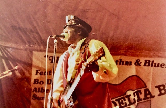 Photo of Bo Diddley at the Delta Blues Festival