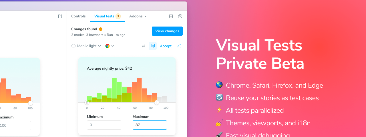 Visual Test addon private beta
