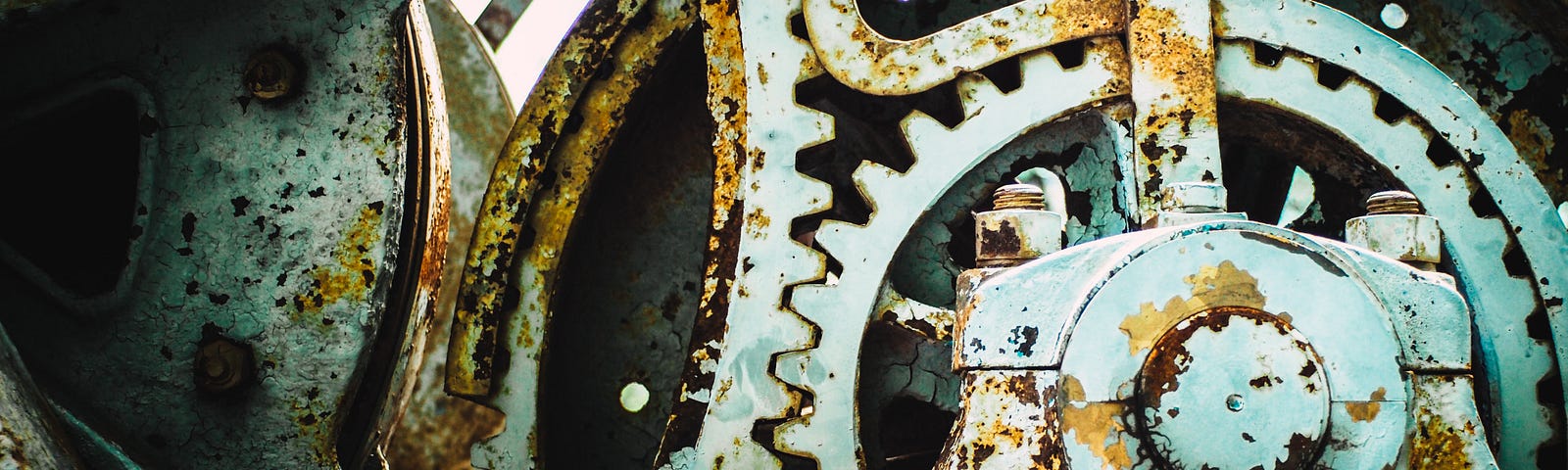 Close-up of rusted gears