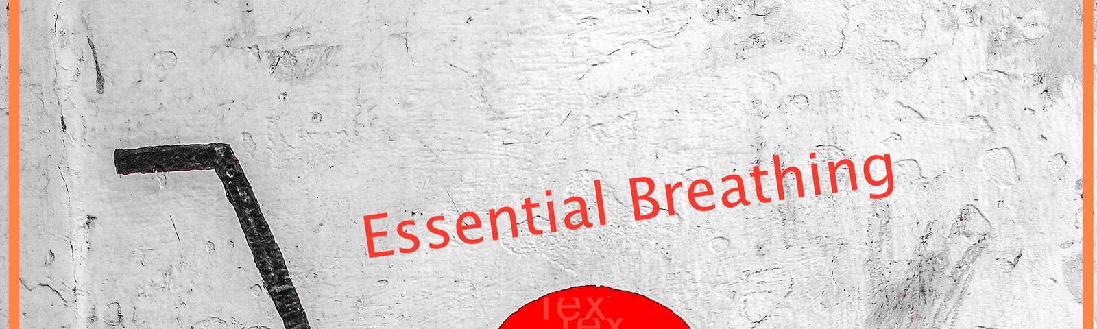 Shopping cart image with large red heart in it, and above it the words tilted, “Essential Breathing”.