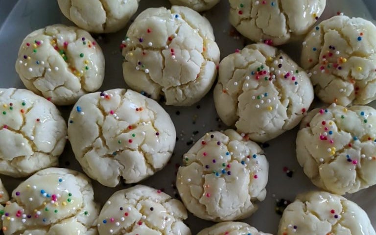 Italian Anise Cookies with icing and sprinkles — Gluten and Dairy Free